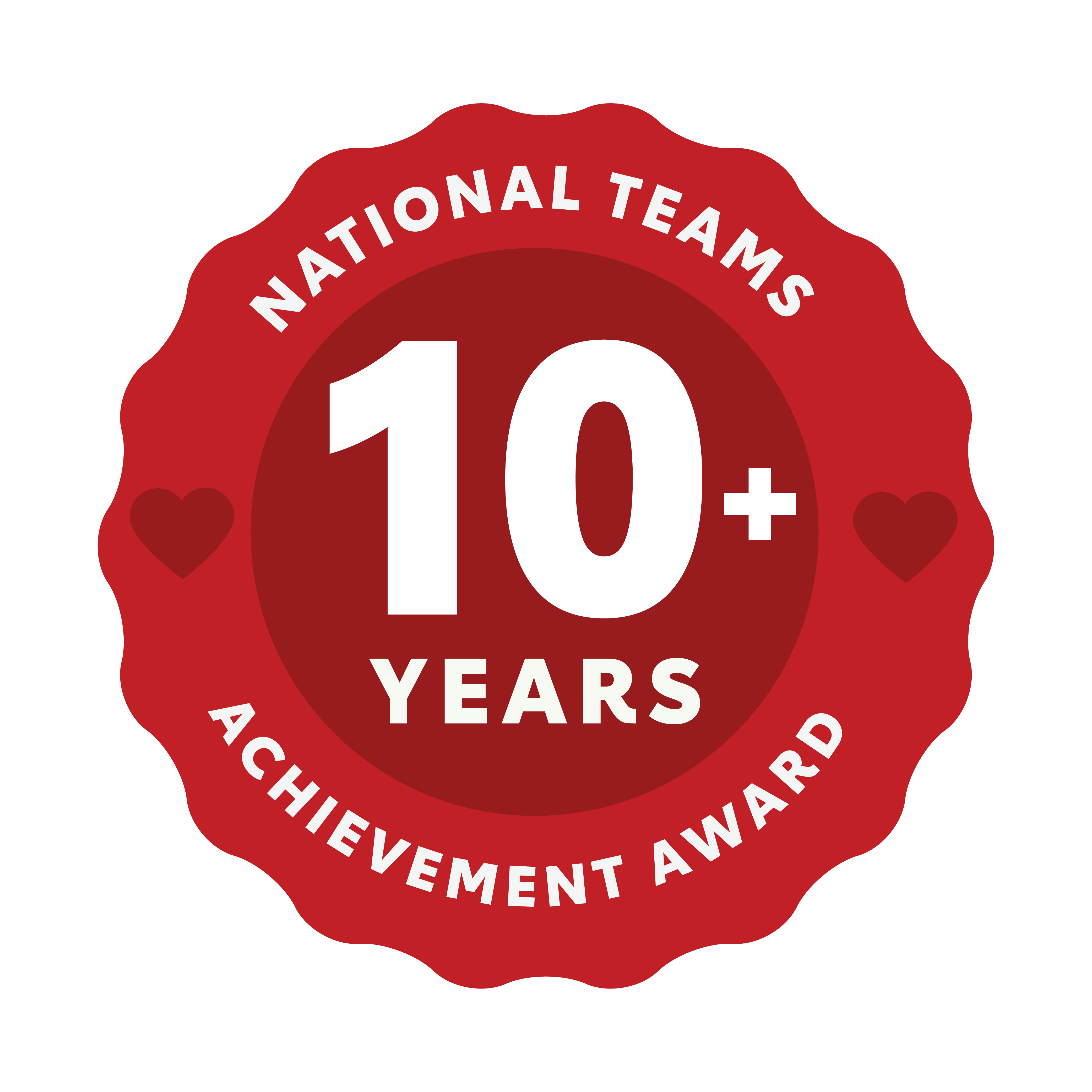 Badge - 10+ Years National Teams Achievement Award